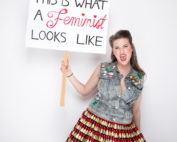 feminist lipstick skirt
